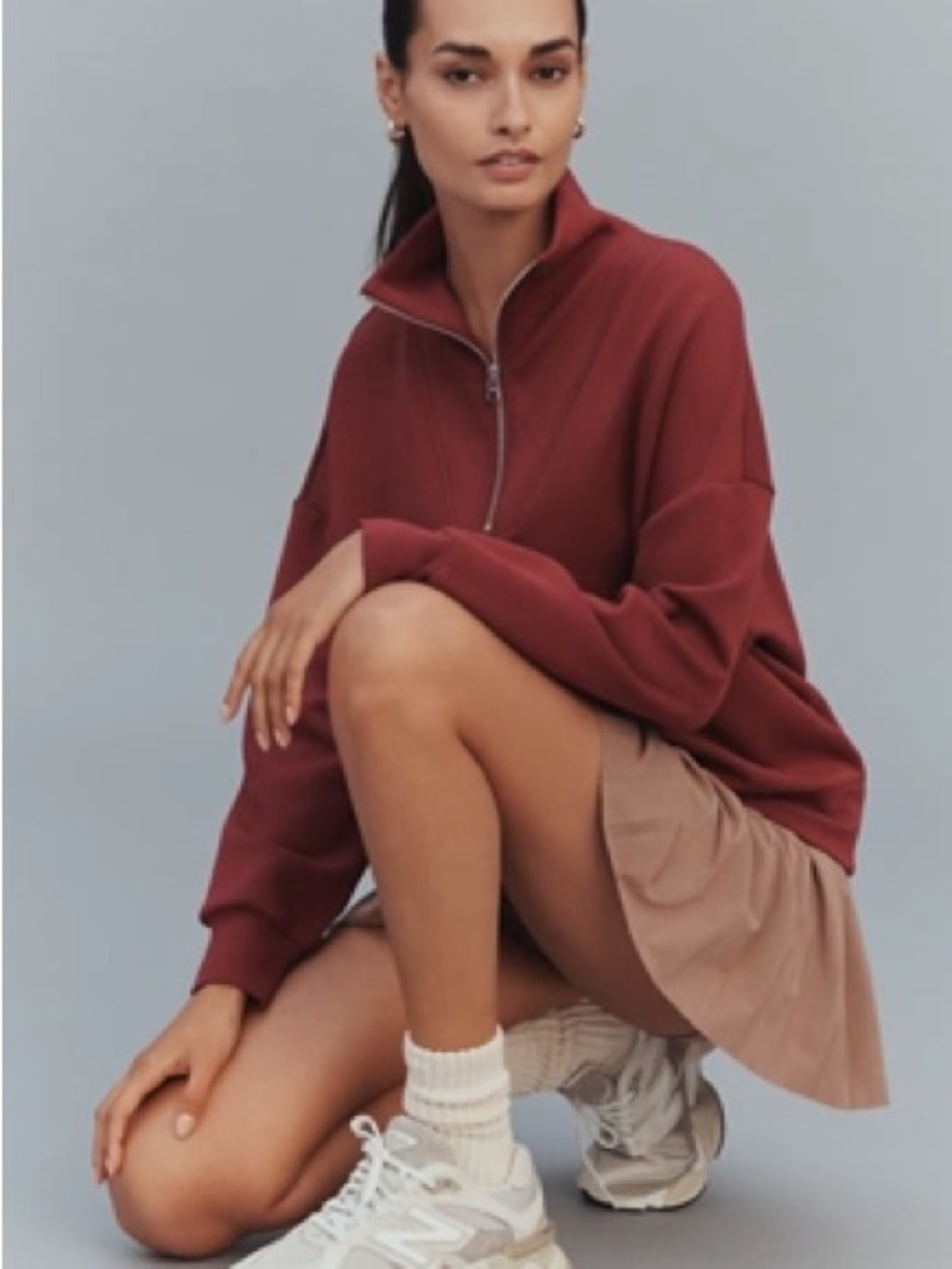 NWT Varley Hawley Half-Zip Pullover in New Maroon - Picture 3 of 14